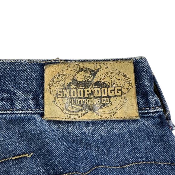 Y2K Snoop Dogg Baggy Oversized Faded Blue Denim Skater Jeans Size 40 x 30 - Picture 6 of 13